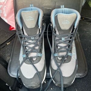 L.L. Bean Gray and Blue hiking boots